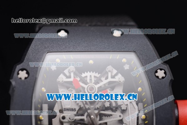 Richard Mille RM 27-01 Tourbillon Rafael Nadal Miyota 9015 Automatic PVD Case with Skeleton Dial Dot Markers and Black Nylon Strap - Click Image to Close